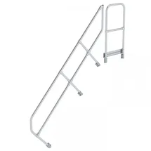 Günzburger MUNK zweiter Handlauf Aluminium-Treppe mit Plattform 45° 8 Stufen