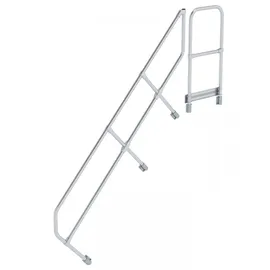 Günzburger MUNK zweiter Handlauf Aluminium-Treppe mit Plattform 45° 8 Stufen