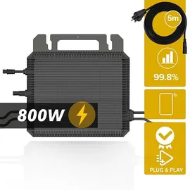 sunniva Balkonkraftwerk Full Black Bifazial 1840 W inkl. 4,48 kWh Speicher + 4 x 460 W N-Typ Glas-Glas Bifacial Module