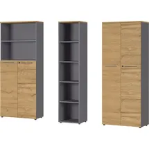 Germania Büromöbel-Set GERMANIA "GW-Agenda", grau (graphit, grandson, eiche, nachbildung), Holzwerkstoff, Arbeitsmöbel-Sets, Büromöbel-Set