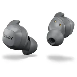 Lindy LE400W Kopfhörer True Wireless Stereo (TWS) im Ohr Auto Bluetooth Grau