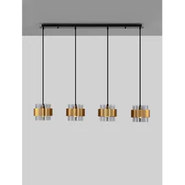 Nova Luce Sianna 4-flg. E27 60 cm rund gold, schwarz