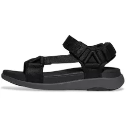 Fitflop für Herren. IW6-231 F-Mode Go Sandalen schwarz (41), Wohnung, Klettverschluss, Lässig