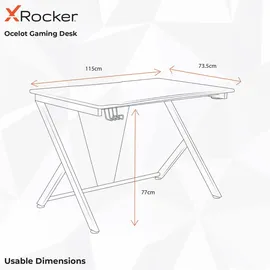 X Rocker Ocelot Gaming-Tisch Aluminium Carbon schwarz