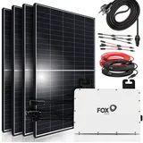 sunniva SUNNIVA® 1700W Balkonkraftwerk komplett Steckdose FOX ESS 800W Micro Wechselrichter PV Solaranlage Komplettset, 4x 425W (1700W) Solarmodule, inkl.5m Kabel, Y-Verteiler, Bluetooth, WIFI