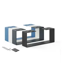 Holzbrink - Tischbeine Metall Schwarz 1 Stück Tischkufen/tischgestell Für Couchtisch, Esstisch, Schreibtisch, Sitzbank Möbelfüße Size: 37x15cm