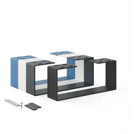 Holzbrink - Tischbeine Metall Schwarz 1 Stück Tischkufen/tischgestell Für Couchtisch, Esstisch, Schreibtisch, Sitzbank Möbelfüße Size: 37x15cm