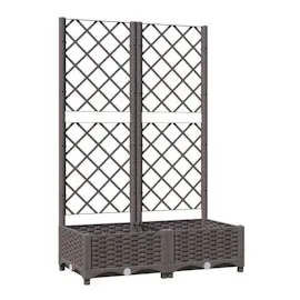 vidaXL Pflanzkübel mit Rankgitter 80 x 40 x 121,5 cm Braun