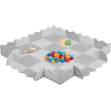 Relaxdays Puzzlematte mit Rand, Kinder Matte, grau/weiß, 1 x 31.5 x 31.5 cm
