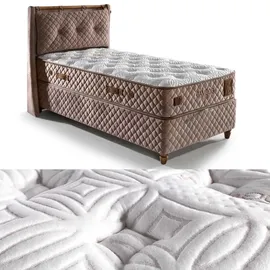 Bambi Boxspringbett 140x200 mit Matratze Bamboo Sleep Set Stauraum 7-Komfortzonen H3 Polsterbett 140 x 200 Doppelbett 140 x 200