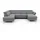 sit&more Wohnlandschaft SIT & MORE "Vincenzo U-Form", grau (hellgrau), B:317cm H:84cm T:93cm, Sofas, Wohnlandschaft, inklusive Kopfteilverstellung, wahlweise mit Bettfunktion, Bettkasten