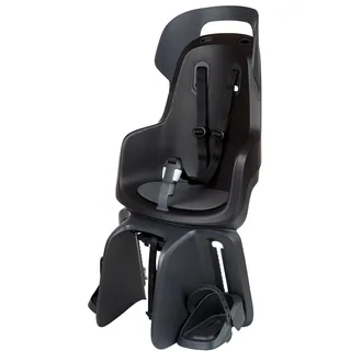 Bobike 8012300020 - Fahrradkinderrückbank GO MAXI mit MIK-HD Gepäckträgerhalterung für Fahrräder mit 26“ bis 29“ Laufrädern geeignet für Kinder in Farbe Urban Schwarz