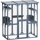 Wiltec Freilaufgehege Katzen 170x88x180cm Katzenfreigehege Holz Aussengehege, Gehege