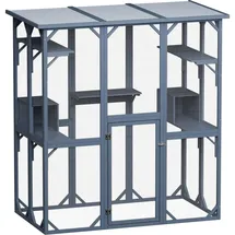 Wiltec Freilaufgehege Katzen 170x88x180cm Katzenfreigehege Holz Aussengehege, Gehege