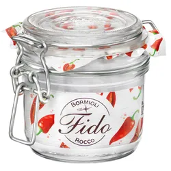 Vorratsglas BORMIOLI ROCCO "Fido", transparent (klar), B:24,5cm H:8,2cm L:15cm Ø:7,8cm, Glas, Lebensmittelaufbewahrungsbehälter, luftdicht verschließbar, mit Bügelverschluß
