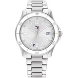 Tommy Hilfiger Analog Quarzuhr für Damen mit Silbernes Edelstahlarmband - 1782512