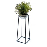 DanDiBo Ambiente DanDiBo Blumenhocker Metall mit Topf Schwarz Silber 43,5 cm Blumenständer 96078 S Blumensäule Modern Pflanzenständer Pflanzenhocker