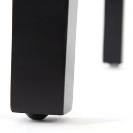 Mendler 4er-Set Esszimmerstuhl Stuhl Küchenstuhl Littau - Textil mit Schriftzug, creme, dunkle Beine