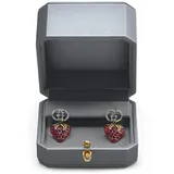 Oirlv Leder Schmuckkästen Geschenkbox Schmuckschatullen Schmuck professionelle Theke Display Schmuckschränke elegant grau Schmuckständer (Kleine Ohrringbox)