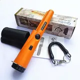 Kleiner Metalldetektor Mit Orangefarbenem Metallpositionierstab