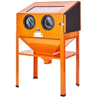 Vevor Sandstrahlkabine Aluminium/Stahl 60 Gallonen orange mit Ständer, Strahlpistole und 4 Düsen