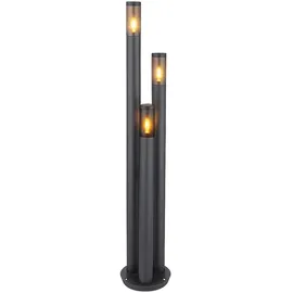 GLOBO Led Außenlampe Standleuchte Wegeleuchten Außen Edelstahl Gartenleuchte Groß für draußen, anthrazit rauch, 3x 7w 3x 630lm warmweiß, Dxh 28x170 cm