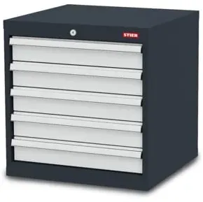 STIER Schubladenschrank mit 5 Schubladen BxTxH 600x575x620 mm