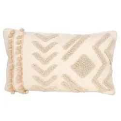 Kissenbezug Boho 30 x 50 cm Mischgewebe Beige Natur