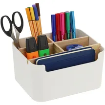 Relaxdays Schreibtisch Organizer 5 Fächer Weiß