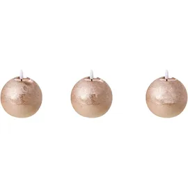 Beliani LED Kerzen 3er Set 11 cm Gold