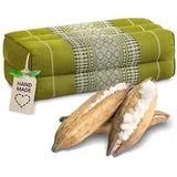 livasia Stützkissen Yogakissen (Classic) vegan und handgefertigt, 17x34x12cm, Kapok grün
