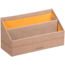 Rhodiarama Briefständer aus Kunstleder, 25x10x14 cm - Hauch von Rosa 194607C