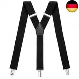 Sencillo Herren Hosenträger mit Starken Clips Y-Form, Schwarz, 120 cm lang x