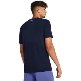Under Armour Vanish Seamless SS in Blau, - Midnight Navy / Mod gray S