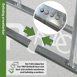 Trutzholm Fahrradständer 2 x Anlehnbügel 140 x 88 cm Stahl feuerverzinkt Ø 50 mm grau