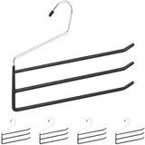 Relaxdays 30 x Hosenbügel mehrfach schwarz Schwarz,Silber