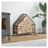 vidaXL Kaminholzregal Kaltgewalzter Stahl 60 x 25 x 60 cm Schwarz