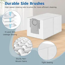 VIEWALL Zubehör Kit für QV 35A 1 Hauptbürsten/4 HEPA-Filter/4 Staubbeutel/4 Wischtücher/4 Seitenbürsten