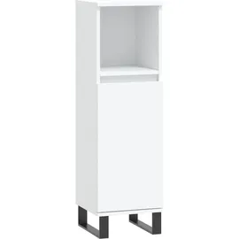vidaXL Badschrank 30 x 30 x 100 cm Weiß Massivholz