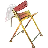 Wiltec Sägebock Holz/Stahl 88x71x96 cm rot klappbar mit Kettensägenhalter und Zwangsführung