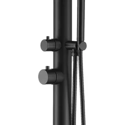 Sined Pula 316l Edelstahlschwimmbaddusche Mit Handbrause Schwarz Matt