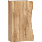 WELLTIME Hängeschrank "Stubach", braun (wotaneiche), B:30cm H:64cm T:20cm, MDF, Schränke, Bad-Hängeschrank, Tür mit Baumkante