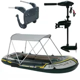 Intex Schlauchboot-Set Seahawk 4 inkl. Außenbordmotor, Befestigung | Überdachung