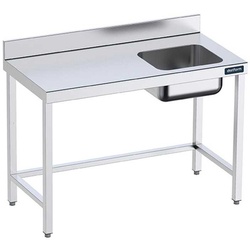 Tisch Inox. Chef rechts Tablett ohne Ablage 140x60