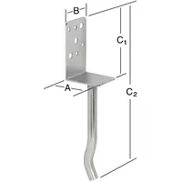Vormann Schwere Stützenschuhe 70 x 65 x 110/310 mm