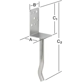 Vormann Schwere Stützenschuhe 70 x 65 x 110/310 mm