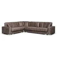 JVmoebel Ecksofa Design Sofa Ecksofa Samt Wohnlandschaft Möbel Couch L-Form Schlafsofa, Made in Europa braun