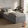 home collective Polsterbett 100x200 cm Doppelbett Bett mit verstellbarem Lattenrost & Bettkasten, gepolstertes Kopfteil, Germany | Grau