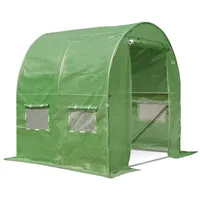 Garden Point Grün Folientunnel Folienhaus Folienzelt Gewächshaus Pflanzenhaus Foliengewächshaus Tomatenhaus 2m x 2m x 2 m