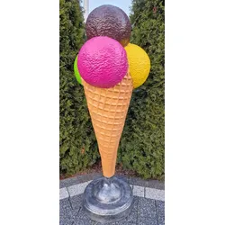 Casa Padrino Luxus Deko Eis im Hörnchen Mehrfarbig H. 175 cm - Großes Deko Eis - Wetterbeständiges XXL Deko Eis - Gastronomie Dekoration - Eisdielen Dekoration - Restaurant Dekoration